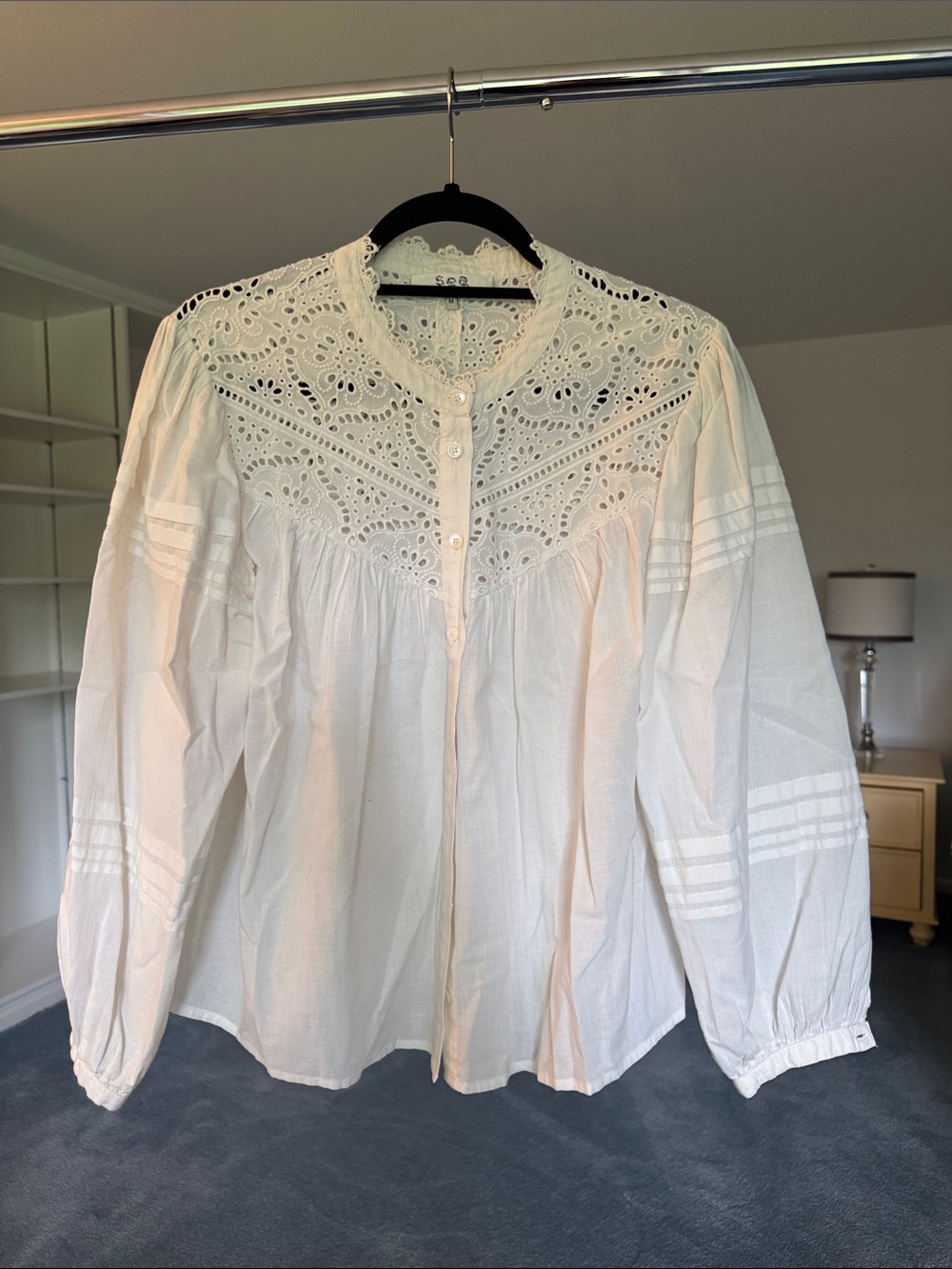 Sea New York White Eyelet Cotton Blouse